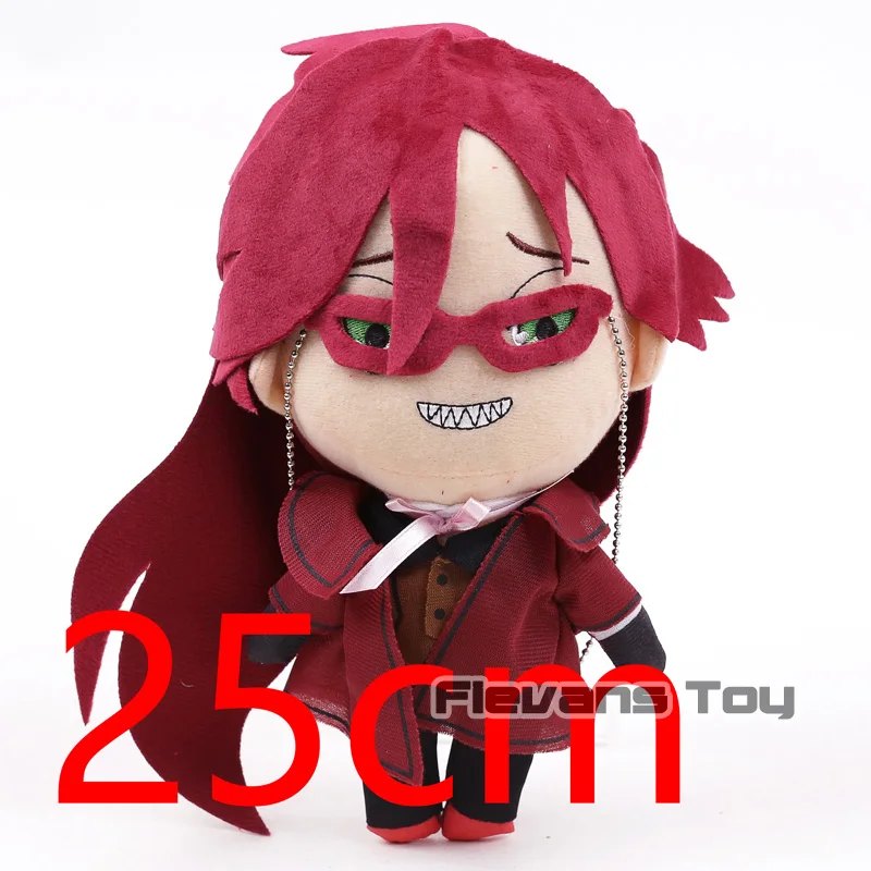 Черный Дворецкий Kuroshitsuji Себастиан Ciel Grell Sutcliff гробовщик Плюшевые игрушки Мягкая кукла - Цвет: Grell Sutcliff