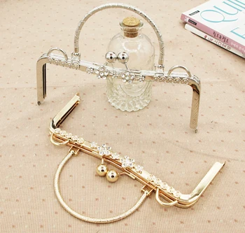 

Size 23 cm Diamond On Surface Crystal metal purse frame clip wallet purse frame wallet frame Purse Handle Bag Accessories Frame