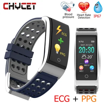 

Chycet E08 Smart Bracelet ECG PPG Blood Pressure Measurement Fitness Tracker Watch Bracelet Waterproof Heart Rate Monitor Women
