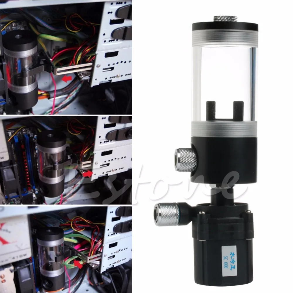 

New 140mm Cylinder Water tank SC600 Pump PC Computer Water Cooling cooloer Radiator 600L/H