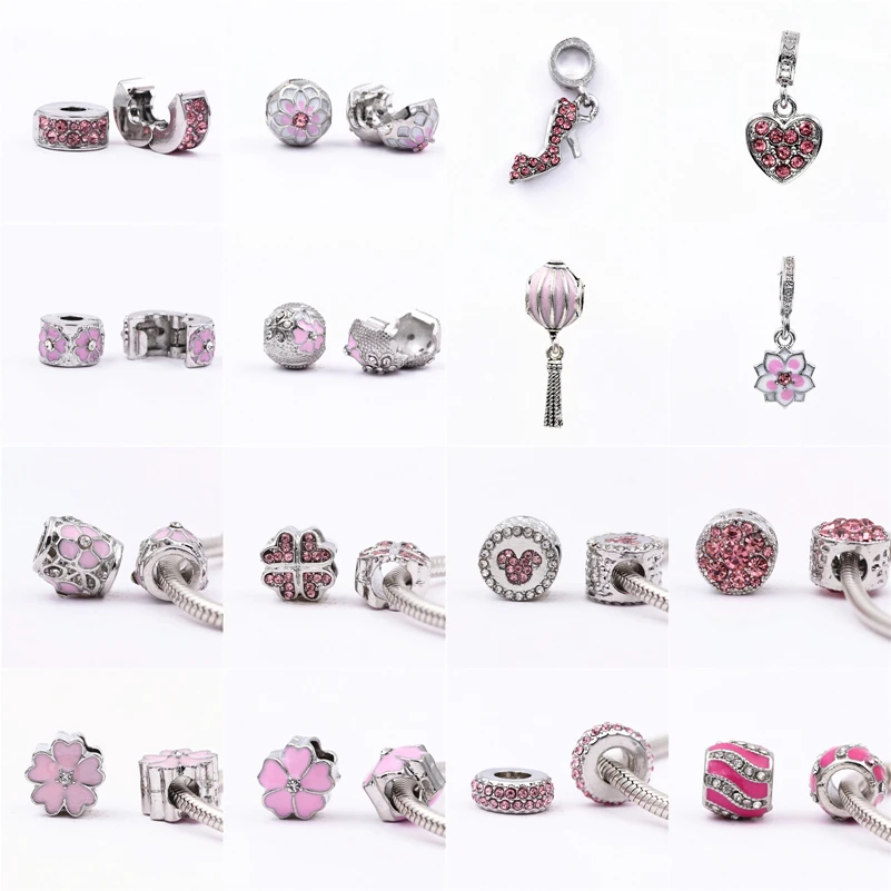 45 стилей на выбор розовый серийный цвет серебряный diy bead Подходит для pandora