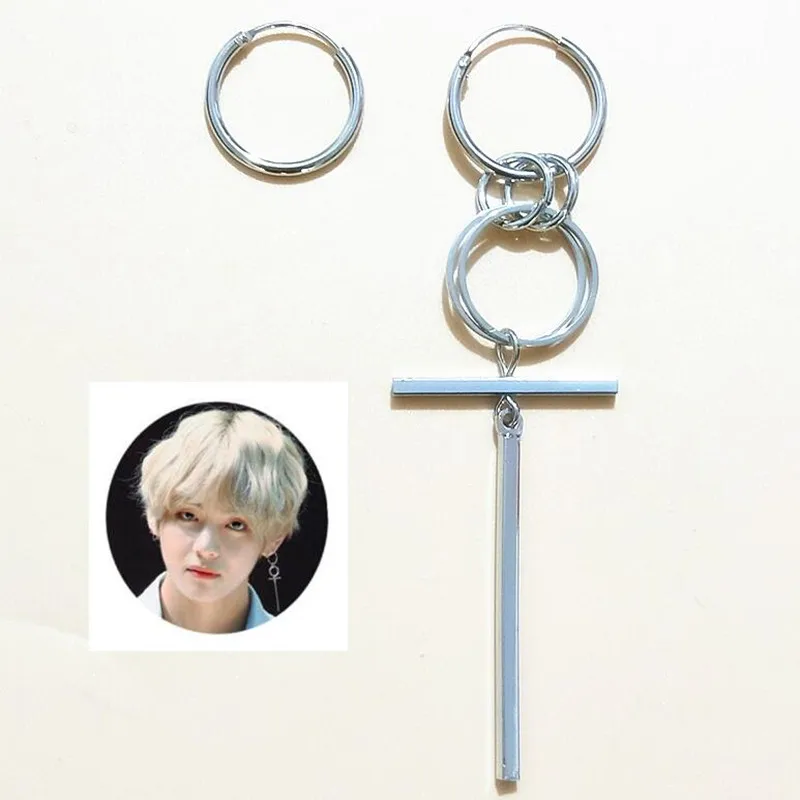 ZA серьги в ДНК Корейский серьги длинные Для мужчин Bangtan мальчиков в ДНК Стад Серьги для Для женщин Для мужчин Альбом аксессуары kpop