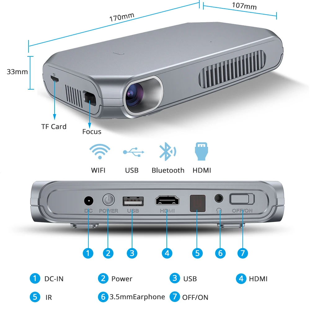 ThundeaL T15 мини DLP проектор Android 5 0 HD 1080P HDMI Bluetooth WiFi затвор активный 3D проектор| |