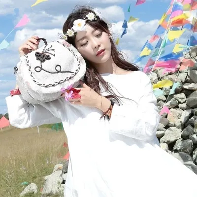

Fashion String Animal Appliques Small Shopping bags!Nice National Embossing Lady Cover Shoulder&Handbags Cute Canva Hasp Carrier