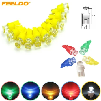 

FEELDO 4pcs Auto Car 5-Color T10 194 168 1-LED Concave LED Wedge Base Dashboard LED Light Bulbs #HQ3167