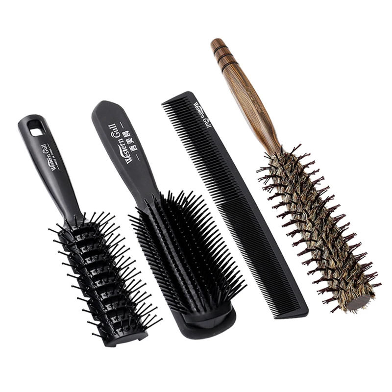 Mens Hair Styling Brush Set Professional Salon Barber Hairdressing Comb Kit Anti static Tangle Free Hairbrush for All Hairstyles