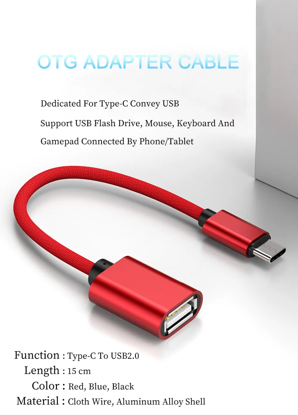 Кабель-адаптер USB OTG типа C для Xiaomi Redmi Note 7 разъем USB C типа C для samsung S10 huawei Tablet USB 2,0 OTG Adaptador