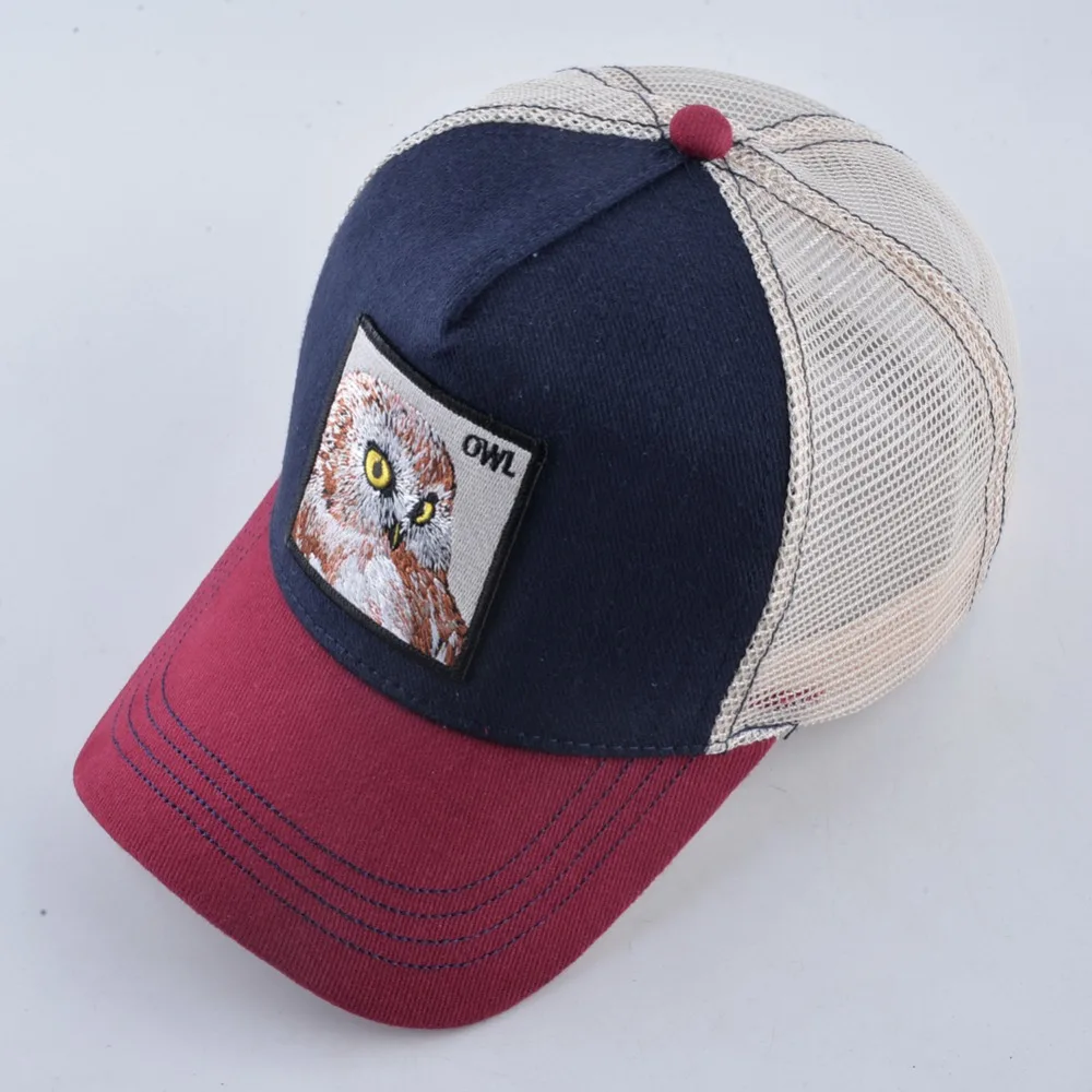 الحيوان نمط قبعة بيسبول النساء القطن Snapback قبعات التطريز البومة قبعة بتصميم هيب هوب الرجال تنفس شبكة العظام قبعة سائق الشاحنة Casquet