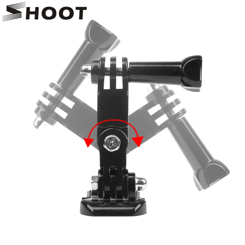 Koop SCHIETEN 3 Standen Base Mount Pivot Arm Adapter voor GoPro Hero 7 6 5 4 Xiaomi Yi 4 k sjcam Sj4000 H9 Actie Camera Accessoire