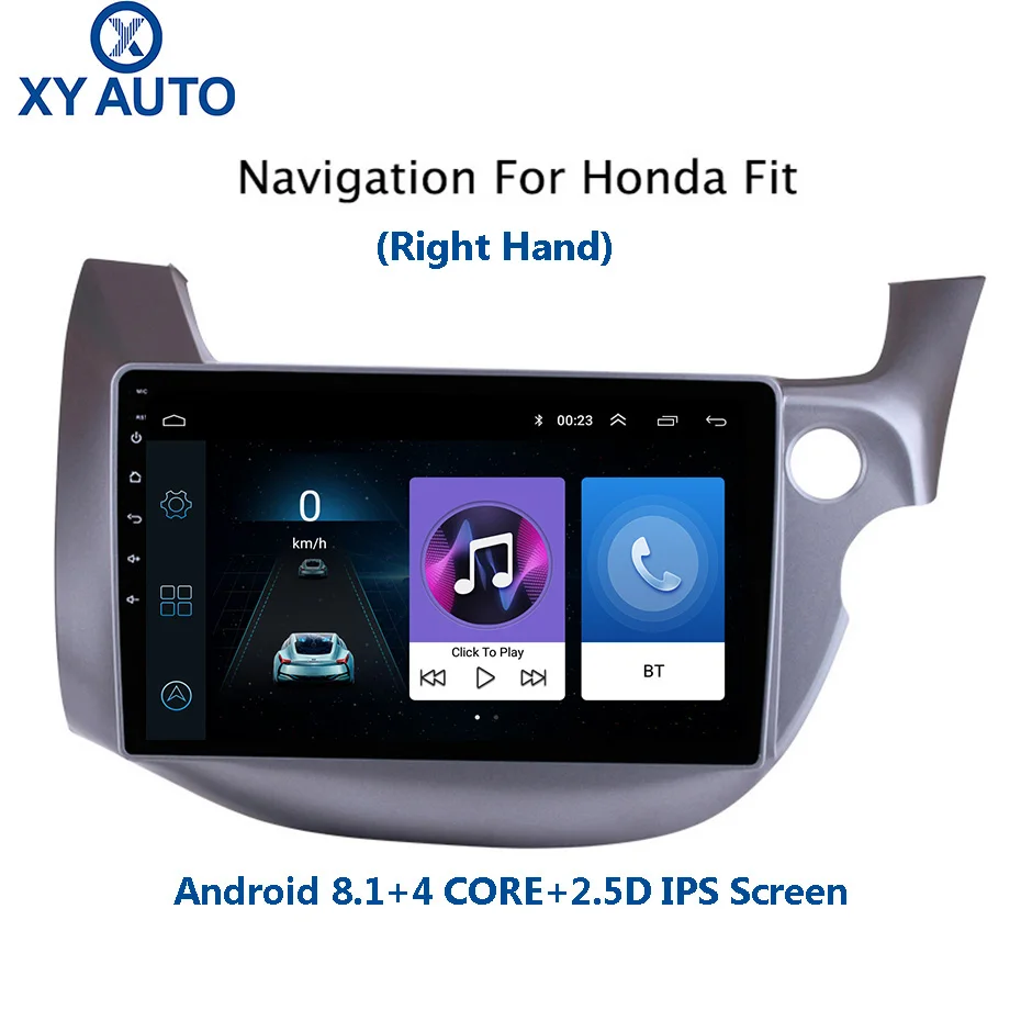 Top 10.1 inch 2.5D IPS HD multi-touch screen Android 8.1 NAVI  for Honda fit 2008-2013 right hand with Bluetooth USB WIFI support SW 0