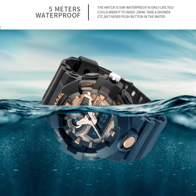 Top Luxury Brand SMAEL Mężczyźni Sport zegarki mężczyźni kwarcowy LED Analog zegar Man Military wodoodporny nadgarstek zegarek Relogio męski tanie i dobre opinie Quartz Wristwatches Complete Calendar Shock Resistant Rattrapante Stop Watch LED display Auto Date Water Resistant Back Light Chronograph Multiple Time Zone Alarm Perpetual Calendar Top Luxury Brand SMAEL Mężczyźni Sport zegarki mężczyźni kwarcowy LED Analog zegar Man Military wodoodporny nadgarstek zegarek Relogio męski tanie i dobre opinie Quartz Wristwatches Complete Calendar Shock Resistant Rattrapante Stop Watch LED display Auto Date Water Resistant Back Light Chronograph Multiple Time Zone Alarm Perpetual Calendar