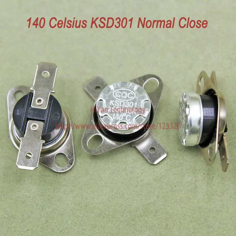 10pcs/lot KSD301 Thermostat Normally Normal Close 140 Degrees Celsius Switches NC Temperature Switch | Обустройство дома