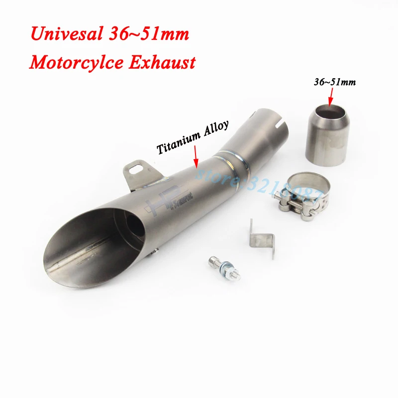

Universal 51MM Titanium Alloy Motorcycle Exhaust Pipe HP/GP Moto Muffler Clamp Motorcycle Escape Pipe For Yamaha YZF R6