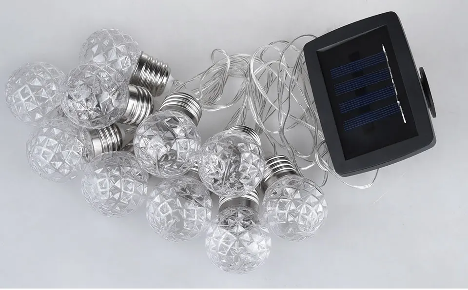 10 Globe Balls Solar LED String Lights Vintage Retro Style Christmas Fairy Lights Garden Holiday Wedding Decoration Party Lights (14)