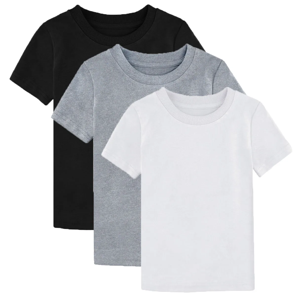 Детская футболка для мальчиков и девочек, Простые Топы для малышей, плотные Удобные Хлопковые футболки для малышей, 3 предмета, 4 предмета, 5 шт - Цвет: 1