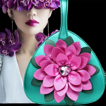 

2018 New Style Soft PU Leather Fashion Handbag Diamond Embossed Flower Heart Shape Top-handle Bag Women Shoulder Crossbody Bags