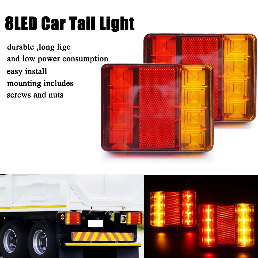 2x 12V Car Truck LED Rear Tail Light Warning Lights Rear Lamp For Trailer Caravans UTE Campers ATV Boats led tail lights led warning lights