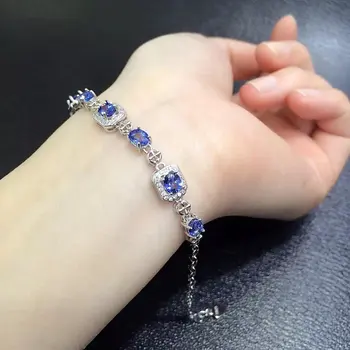 

2017 Arrival Qi Xuan_ Fashion Jewelry_Blue Stone Fashion Bracelets_S925 Solid Silver Blue Stone Bracelet_Factory Directly Sales