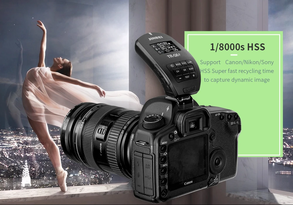 JINBEI TR-Q6F передатчик для камеры Fuji HSS ttl с радиоуправлением