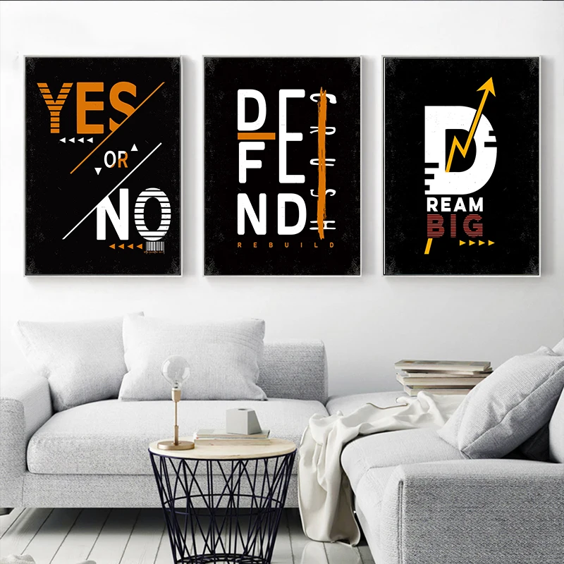 Gohipang Simple Inspirational English Alphabet Big Dreamer Canvas Painting Art abstract Print Poster Picture Wall Home Decor | Дом и сад