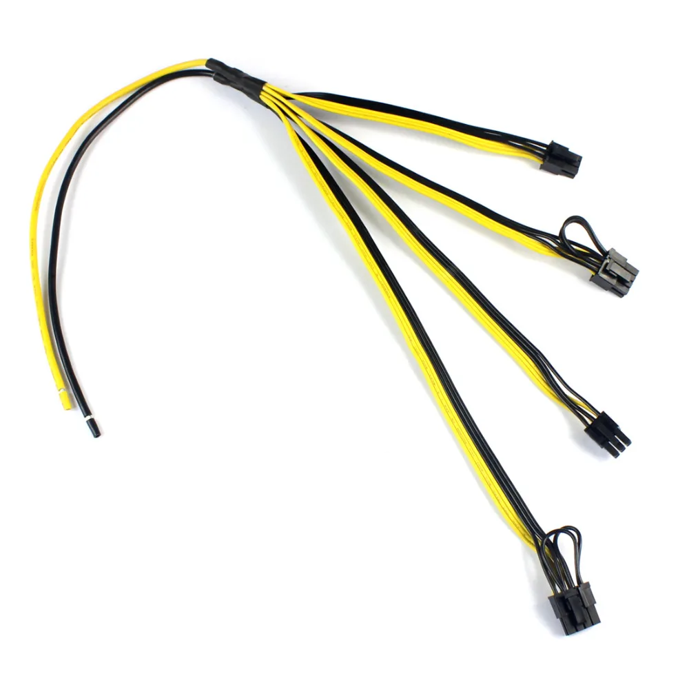 Power Supply Modified Cable Mine Machine Wire Graphics 6P Power Supply Cable12AVG+18AWG for DELL2950 1470 1950 PE Series F21518