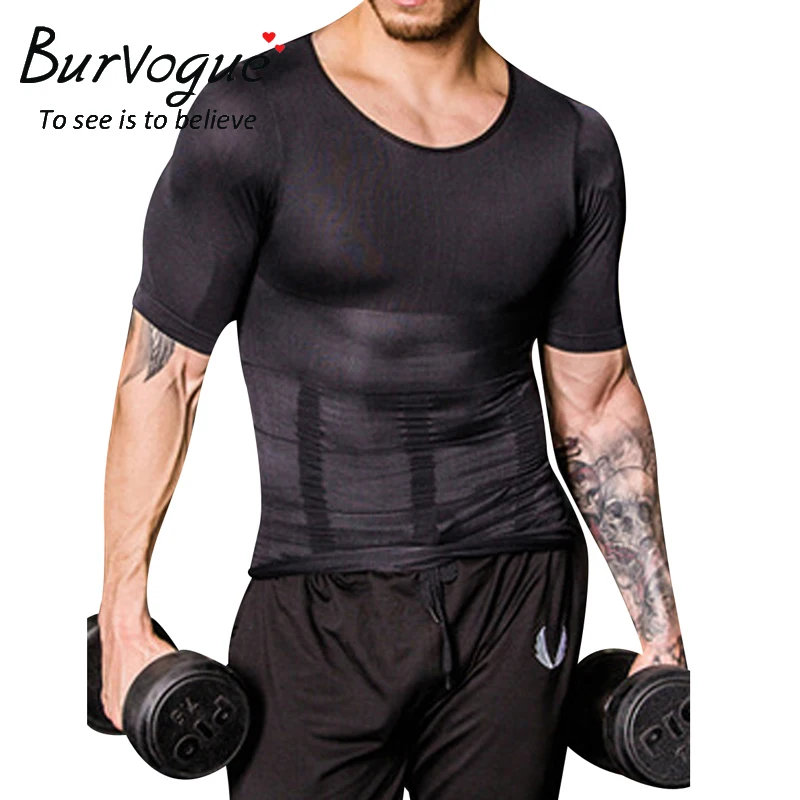 Short Sleeve Men's Shapewear Compression Top Body Shaper