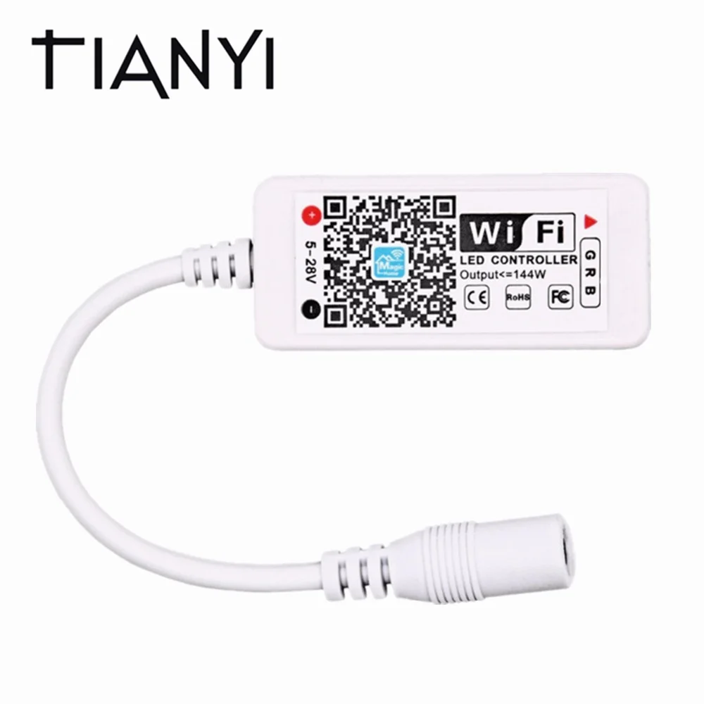 

DC 12V Mini WIFI LED RGB Controller With DC Female By Smartphone Control For SMD 5050 2835 RGB LED Strip Light