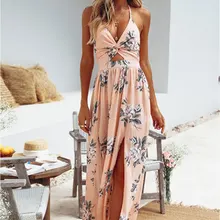 New Boho Maxi Long Dress V-neck Print Split Beach Dresses Women Off shoulder Beach Summer Floral Vintage Maxi Dress Vestidos W2 New Boho Maxi Long Dress V-neck Print Split Beach Dresses Women Off shoulder Beach Summer Floral Vintage Maxi Dress Vestidos W2