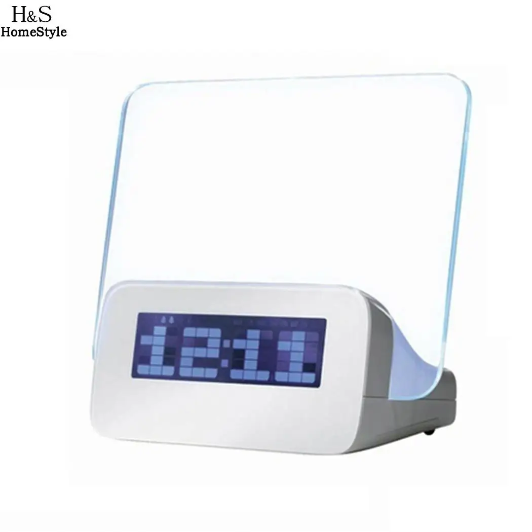 Цифровые Часы светодиодный светильник термометр прямоугольник и т. д. Рисование календарь с будильником написание спальня Дома Доска гостиная