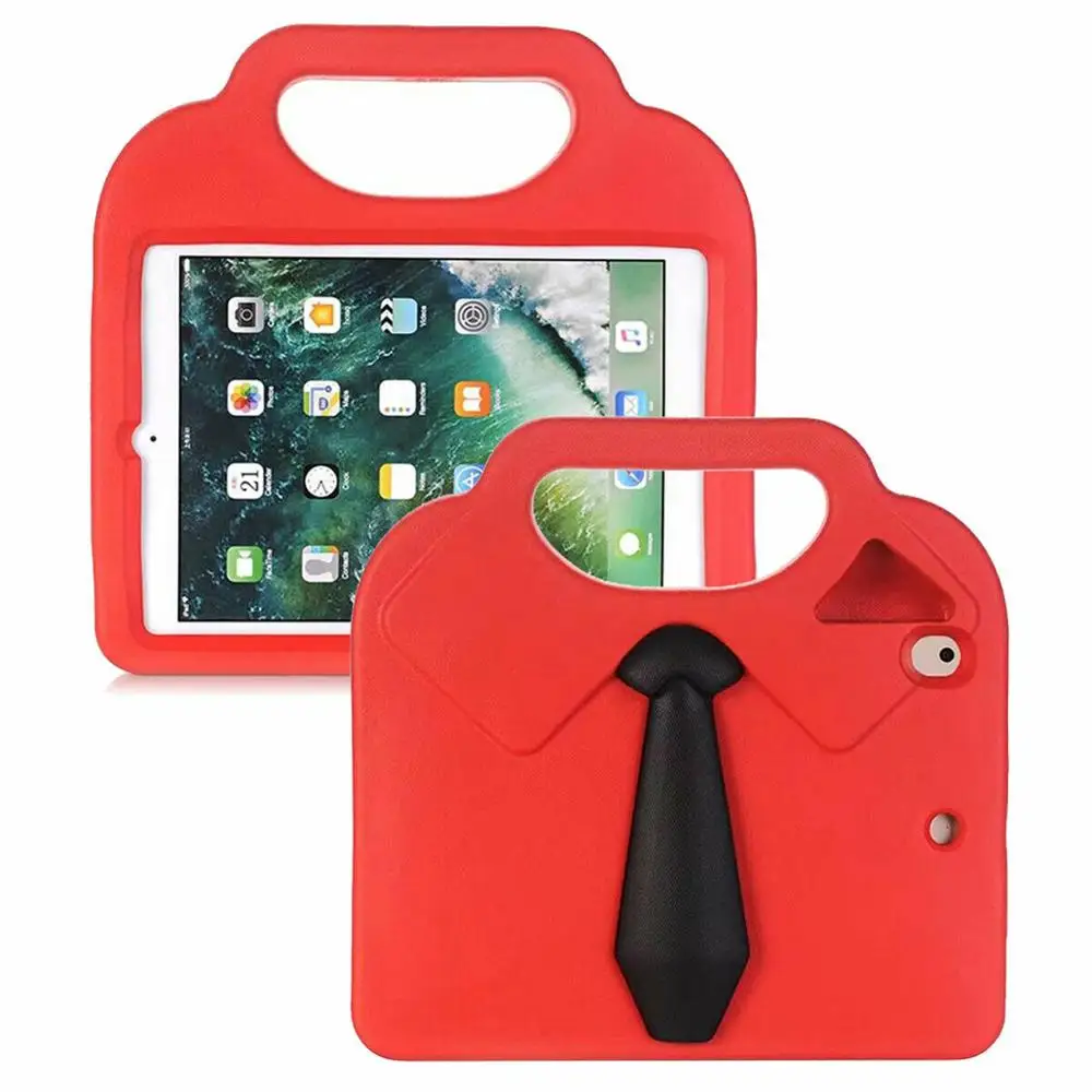 XSKEMP для iPad Pro 9,7 A1673 A1674 A1675 мультяшный галстук Одежда Дети противоударный EVA ручка чехол Стенд защитный корпус - Цвет: Red