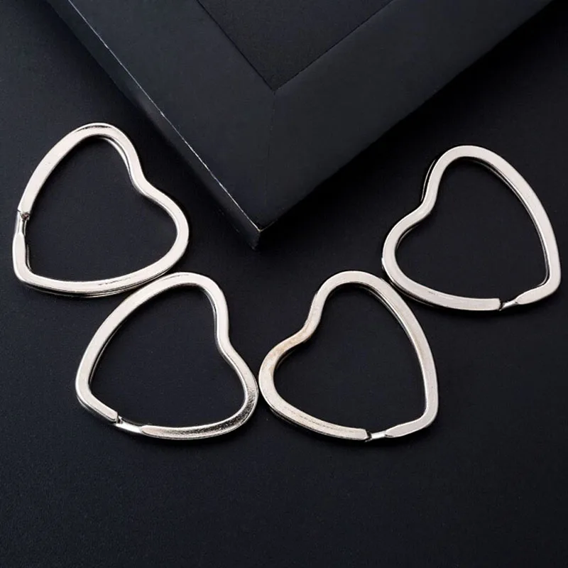 10 шт. DIY сердце металлический держатель для ключей разделенные кольца брелок