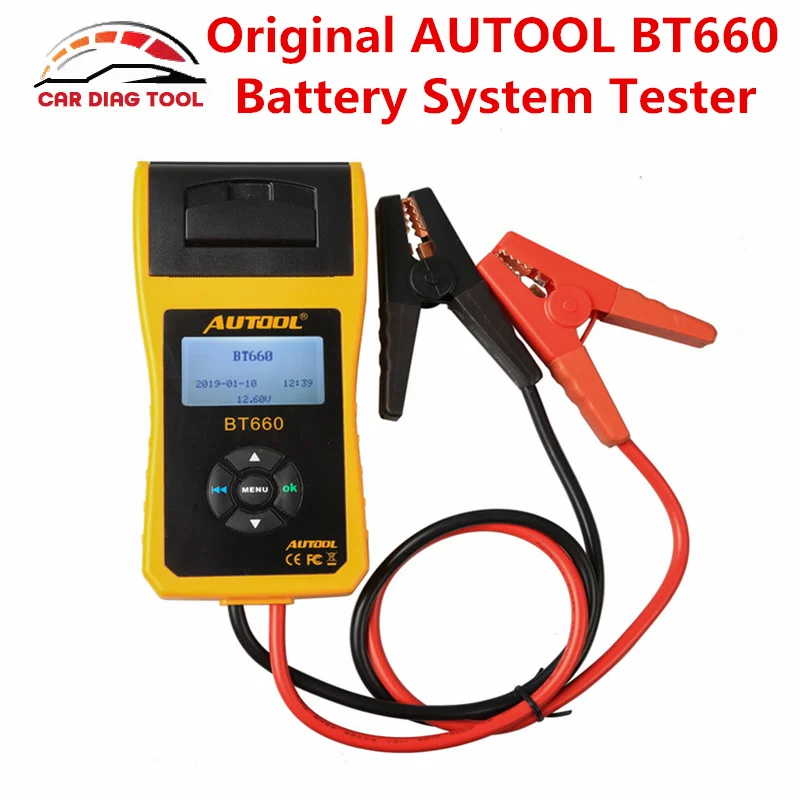 Фото 2017 AUTOOL BT660 Car Battery System Tester With Bulit-in Thermal Printer BT-660 BT 660 12V Digital Automotive Analyzer | Автомобили и