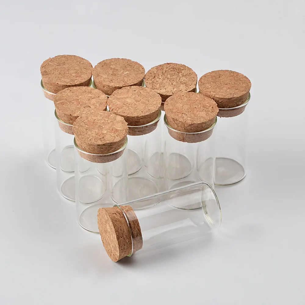 Empty Glass Bottles with Corks Clear Seal Vial Jars Containers for Food Liquid Perfume Storage 15ml 20ml 25ml Bottles 24pcs