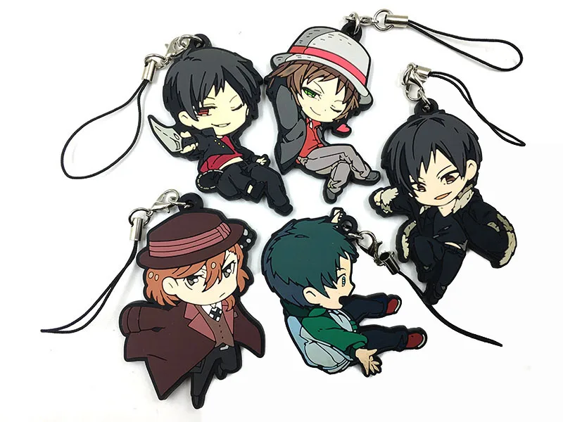 

5PCS/LOT Japanese anime figure Durarara!! rubber Silicone mobile phone charms/keychain