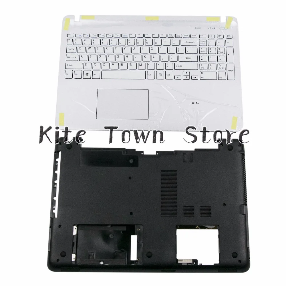 

New Uppoer Palmrest & Bottom Case Cover For Sony Vaio SVF152 SVF153 US Keyboard White W Touchpad 3PHK9PHN040 4VHKDBHN000