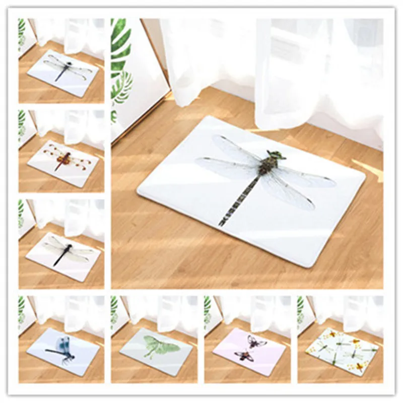 

Dragonfly Printing For Living Room Flannel Carpet Religious Pattern Bathroom Mat 40x60cm Hallway Rectangle Tapete
