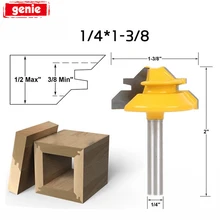 1pc 45 Degree Lock Miter Router Bit 1-3/8 Woodworking Drill Bit 1/4 Shank Tenon Woodwork Milling Cutters Machine Tools 