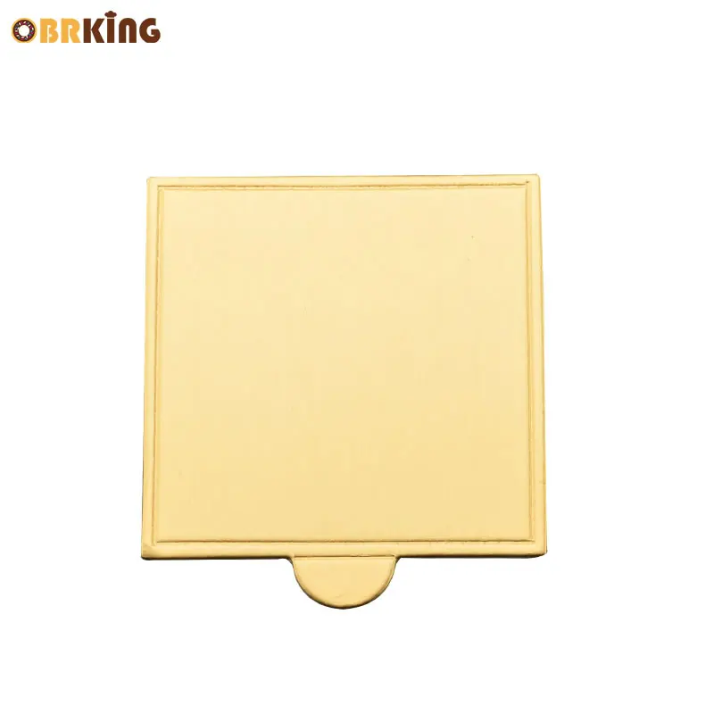OBRKING 100pcs/Set Square Mousse Cake Boards Gold Cardboard Tray Cupcake Dessert Displays Pastry Holder Stand |