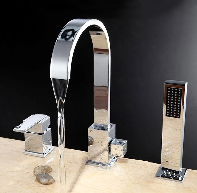 Free Shipping Bathtub Faucet Luxury 3 Piece Set Faucet Bathroom