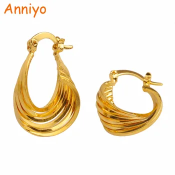 

Anniyo Wholesale Metal Earrings for Women/Girls Gold Color Arab/African Stud Earring Wedding Jewelry Gifts #007016