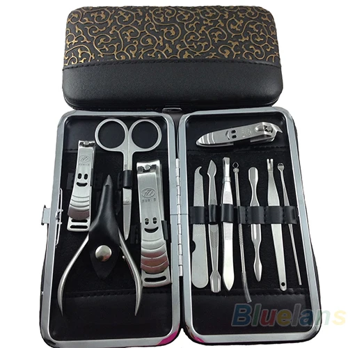 12 pcs Manicure Set Manicure Pedicure Set Nail Clippers Scissors Grooming Tool Wholesale Professional 02E5 2TMW