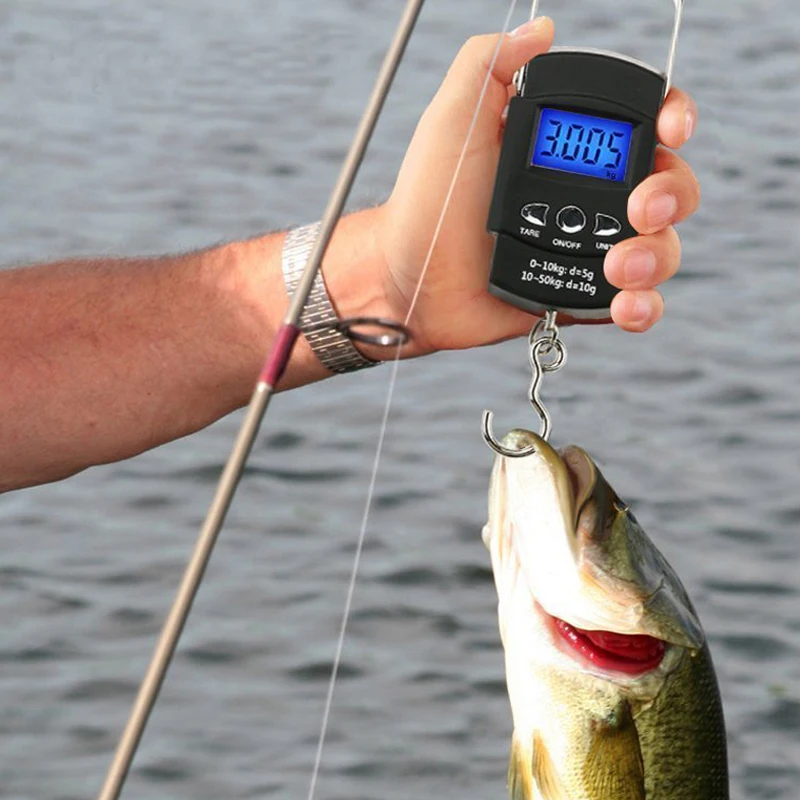 Backlit LCD Screen Fishing Scale, Hanging Scale,110lb/50kg Portable