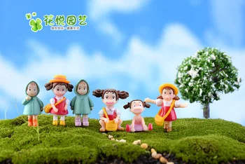 

6pcs/lot xiao mei mini People Women fairy garden crafts home decor DIY Miniature People Miniature Garden fairy garden supplies