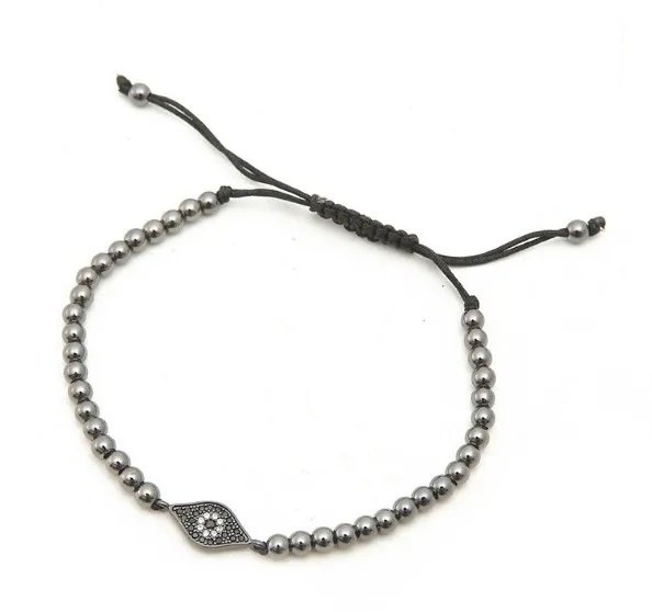 

Copper Turkish Evil Eye micro pave cz Cubic Zirconia bracelet rope adjusted Macrame religion dt43 Braiding Bangles Women