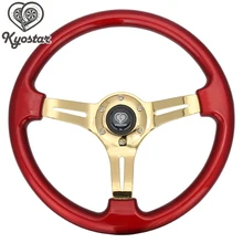 Горячие колёса 350 мм 1" дюймов красный ABS руль с золотой говорил рулевого колеса автомобиля аксессуары для декорирования машины