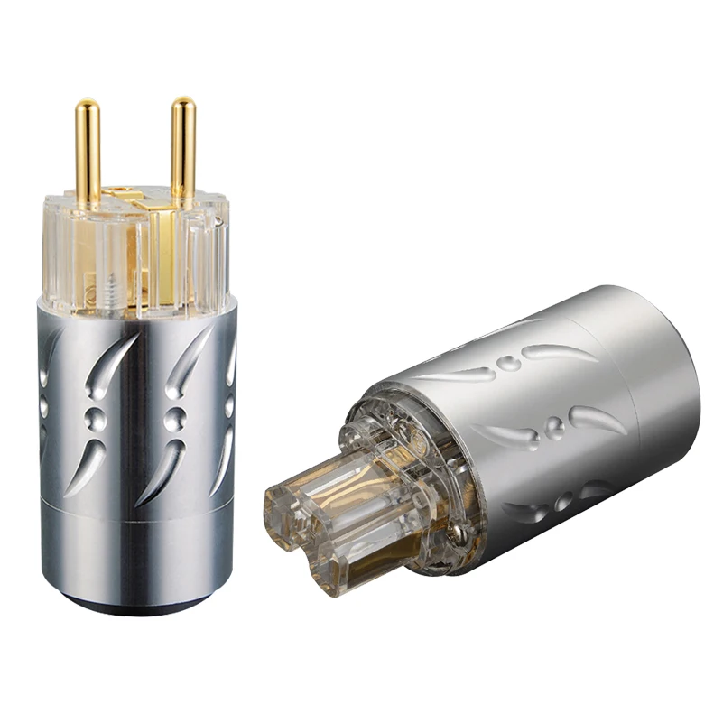 Viborg VE512G+VF512G EU power plug 99.998% copper Gold plated Aluminum alloy Shell |