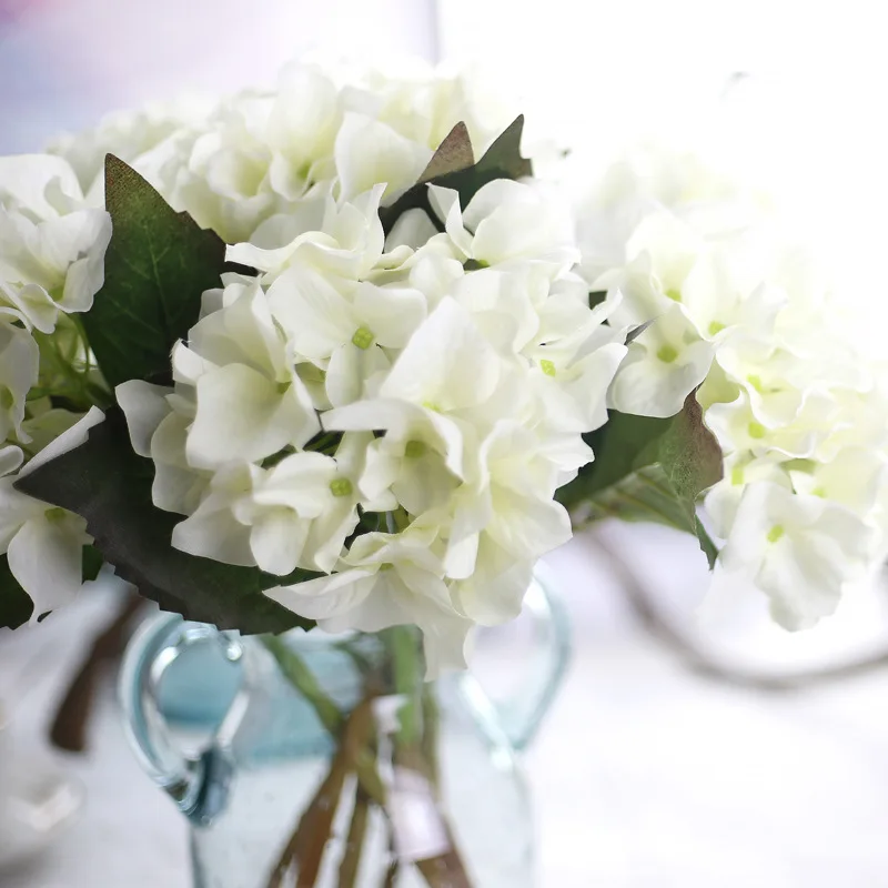 

10 Colours 1PC Artificial Flower Hydrangea Short Flower Rod DIY Silk Flower for Party Home Restaurant Decoration