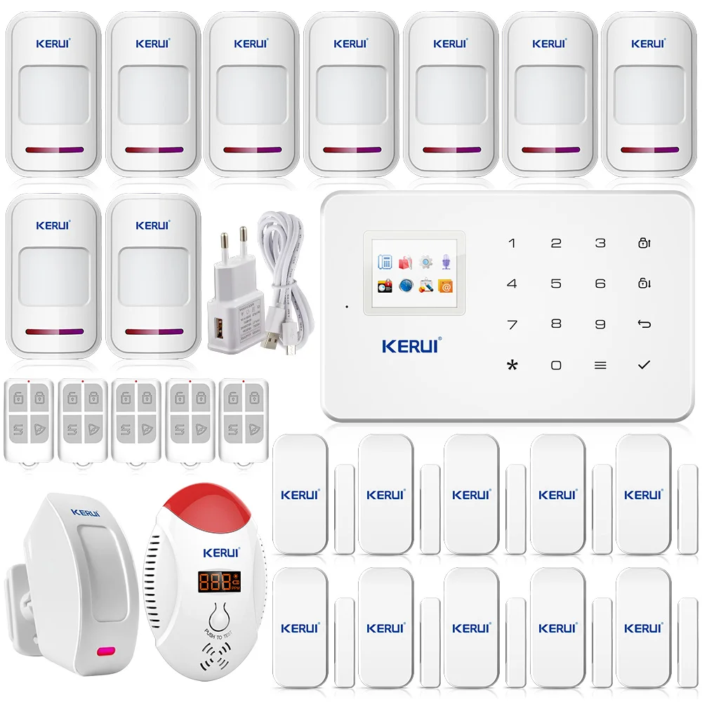 

New IOS Android APP Touch Screen Panel Wireless GSM Alarm System Security Home Android Wireless CO detector+curtain pir detector