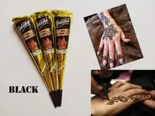 3pcs lot black Henna Temporary tatoo india tattoo tube for body Paste Cone Body Art painting