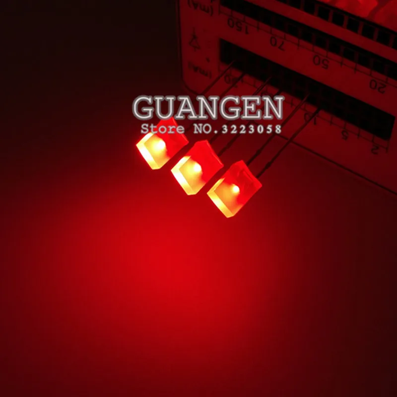 

1000PCS 2*5*7mm Square White Turn Red 2x5x7 Diffused Rectangle Diode Long Legs Frosted Ultra-bright High Qualit led lamp